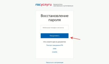 Госуслуги Восстановление пароля